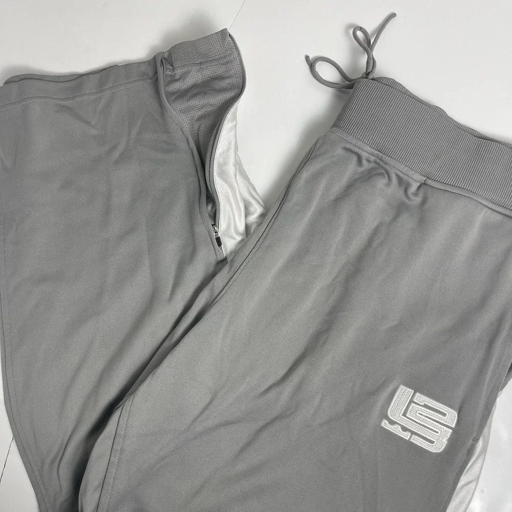 Vintage Y2K Nike Lebron James Basketball Track Gray Swoosh Pockets Ankle Zip XXL